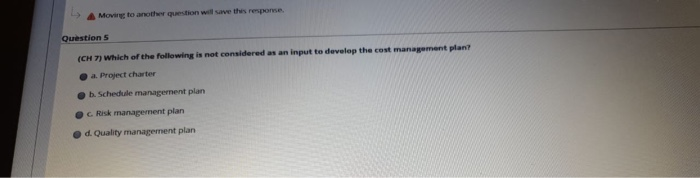 Moving to another question will save the