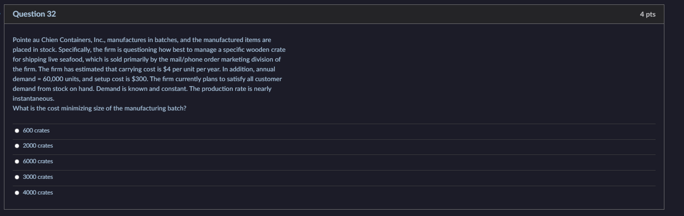 Question 32 Pointe au Chien Containers, Inc.,