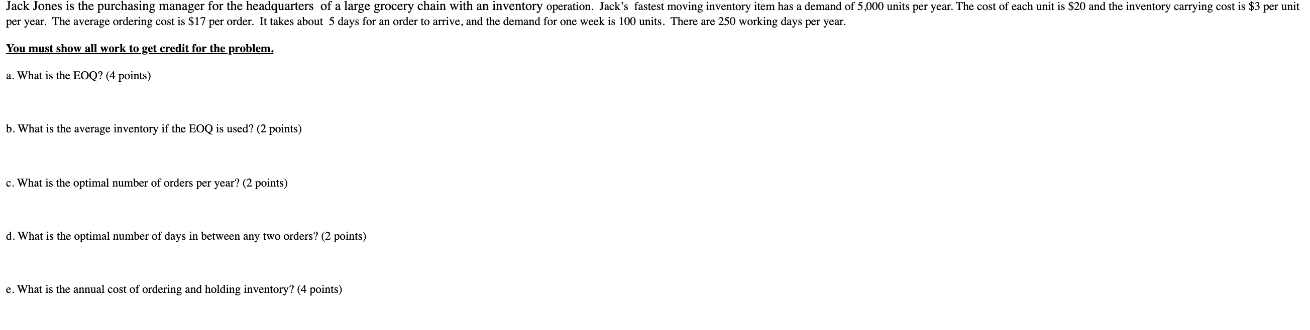 Jack Jones is the purchasing manager for the