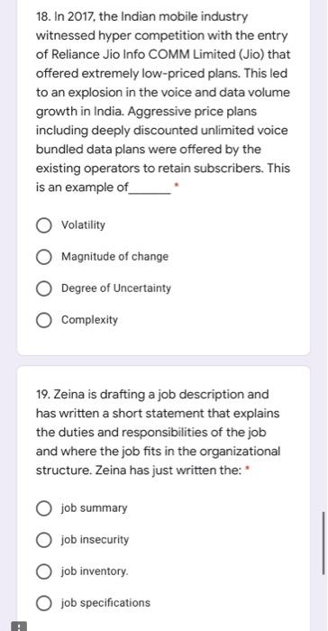 20. Robert is examining the knowledge, skills,