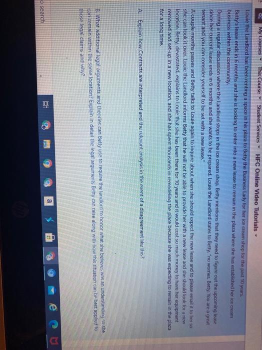 My Lourses This Course Student Services HFC