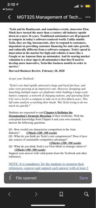 3:10 4 Safari (MGT325 Management of Tech...