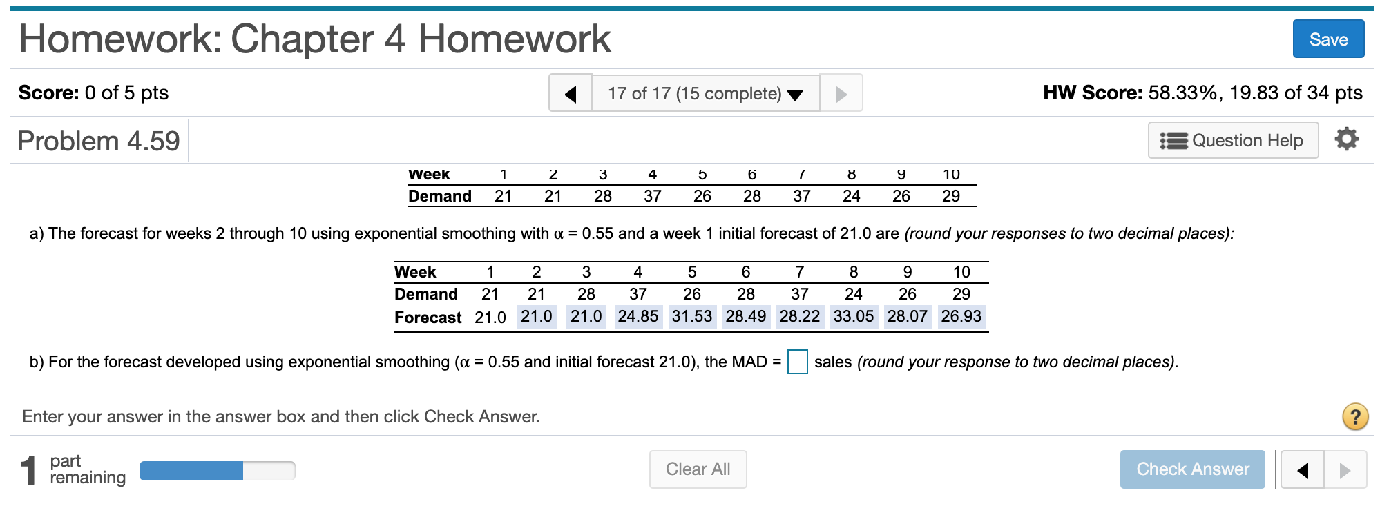 Please solve part b. Thank you Homework: Chapter
