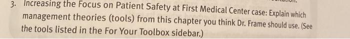3. Increasing the focus on Patient Safety at