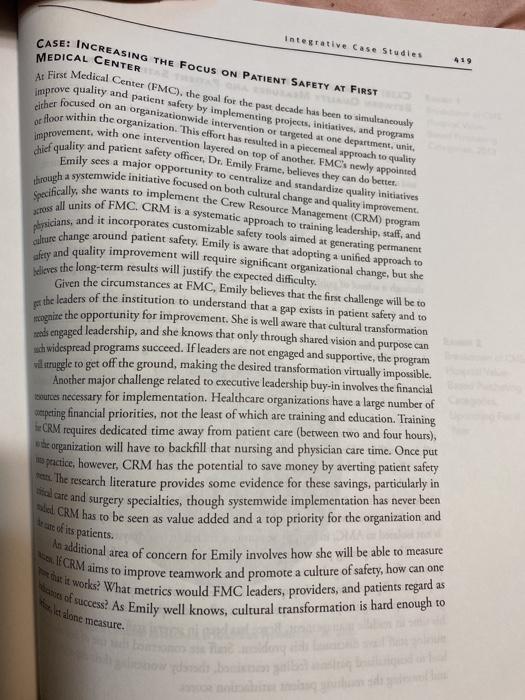 3. Increasing the focus on Patient Safety at