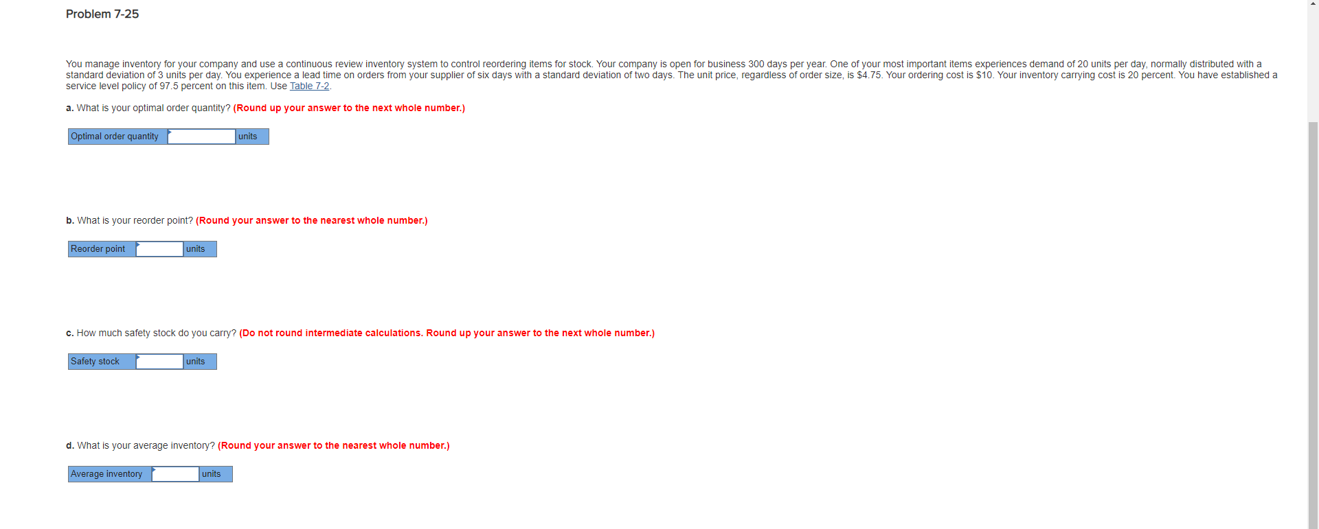 TABLE 7-2 Standard Deviations and Probabilities Z