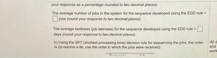 Using the EOD is a decision rule for sequencing