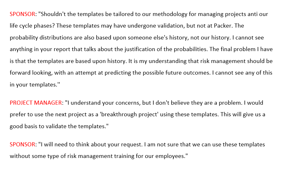 Questions regarding case study: 1. Potential