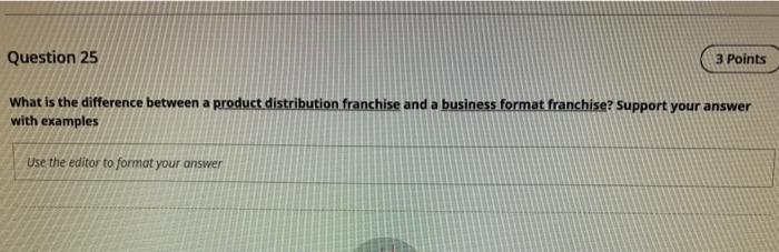 Question 25 3 Points What is the difference