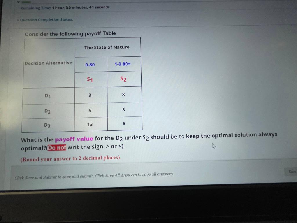 Remaining Time: 1 hour, 55 minutes, 41 seconds.