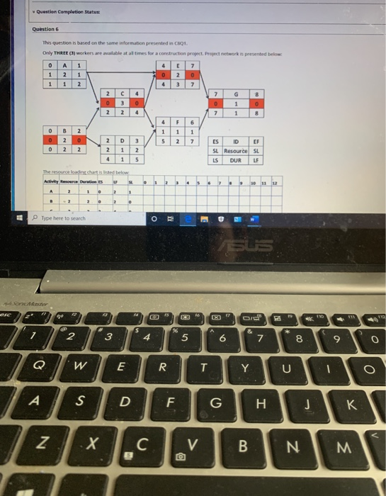 Question Completion Status Question 6 1 This