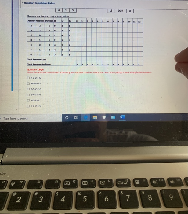 Question Completion Status Question 6 1 This