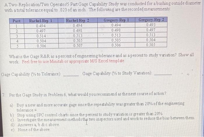 A Two-Replication/Two Operato d5 Part Gage