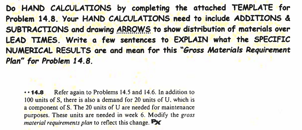 DO HAND CALCULATIONS by completing the attached