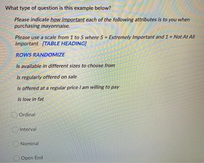 What type of question is this example below?