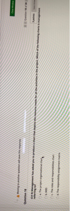 Close Window Moving to another question will save