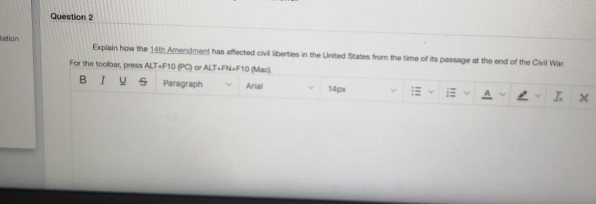 Question 2 tition Explain how the 14th Amendment