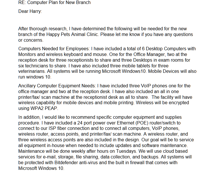 Your final assignment will be to develop an IT