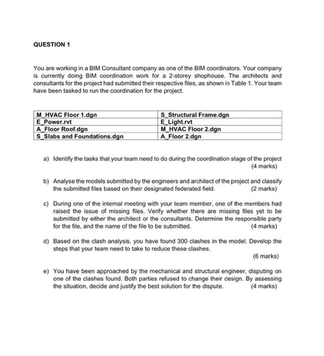 Pleasesolve it QUESTION 1 You are working in a