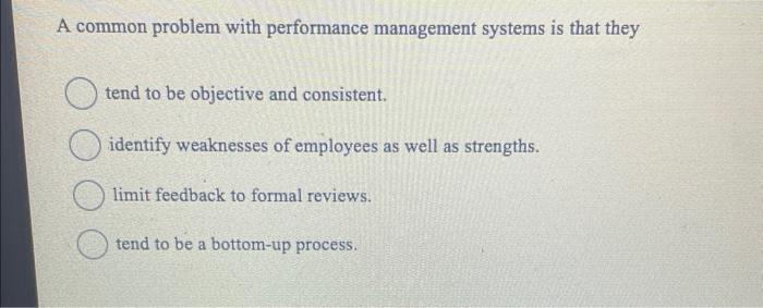HR question A common problem with performance