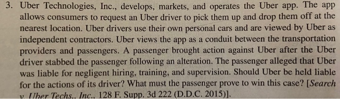 3. Uber Technologies, Inc., develops, markets,