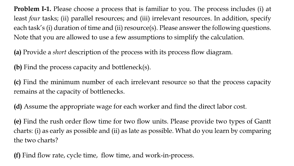 Problem 1-1. Please choose a process that is