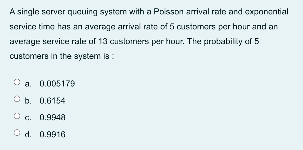 A single server queuing system with a Poisson