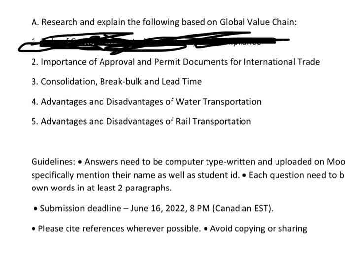 A. Research and explain the following based on