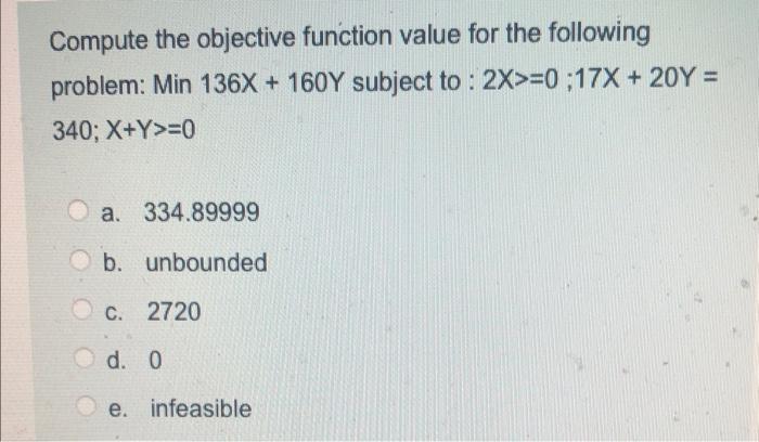 Compute the objective function value for the