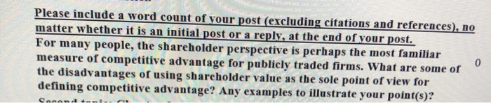 Please include a word count of your post