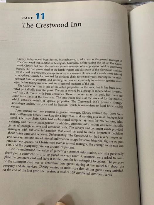 CASE 11 The Crestwood Inn Christy Kelley moved