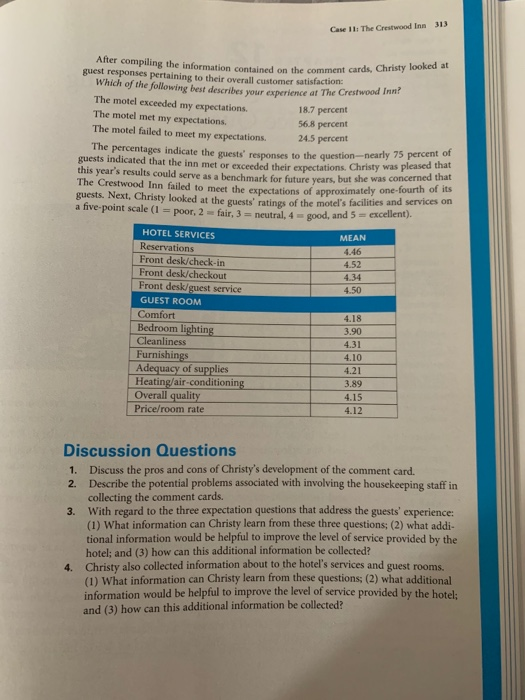 CASE 11 The Crestwood Inn Christy Kelley moved