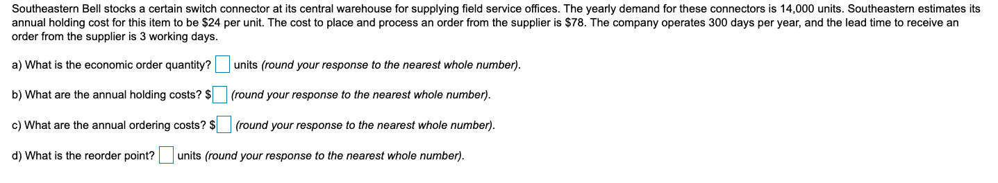 Southeastern Bell stocks a certain switch