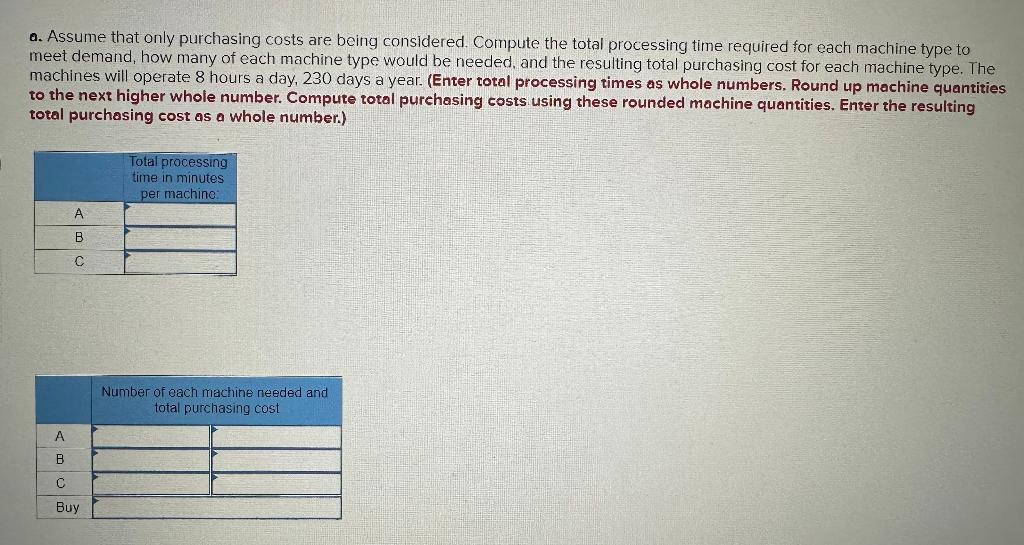 A manager must decide which type of machine to