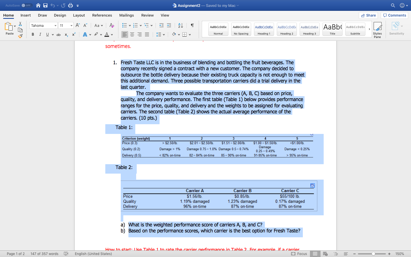 AutoSave OFF w Assignment2 - Saved to my Mac Home