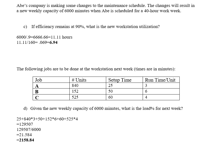 Please answer questions E and F Abes company is