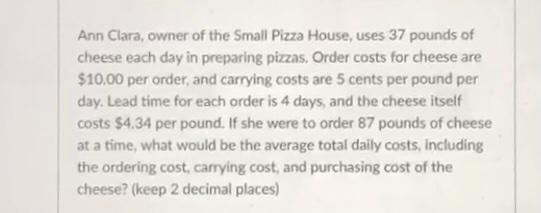 Ann Clara, owner of the Small Pizza House, uses