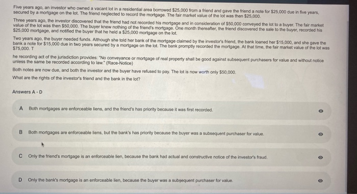 Five years ago, an investor who owned a vacant