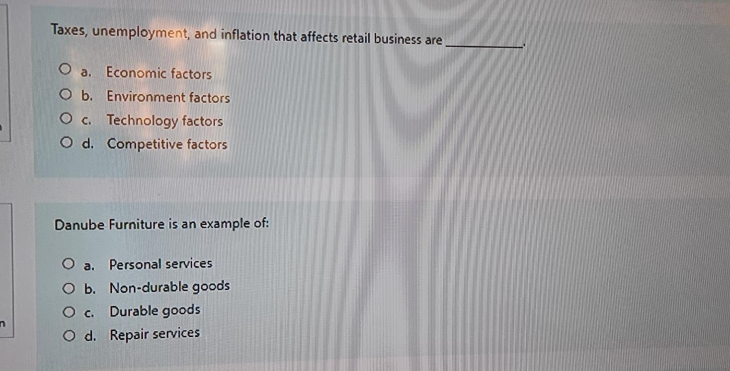 Taxes, unemployment, and inflation that affects