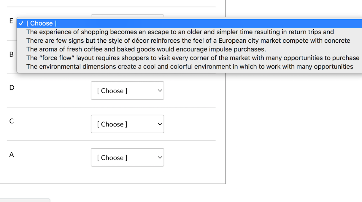 Below are some of the environmental dimensions,