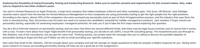 discussion question Exploring the possibility of