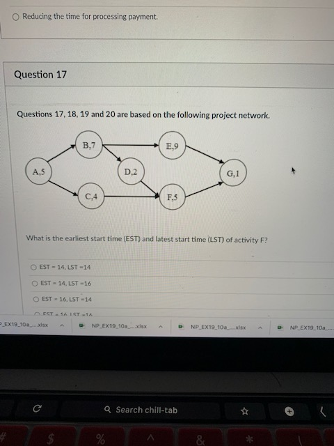 What is the earliest start time (EST) and latest