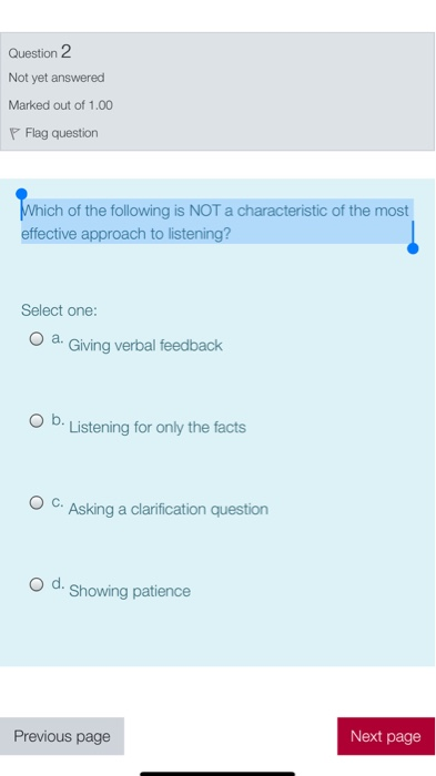 Question 2 Not yet answered Marked out of 1.00 P