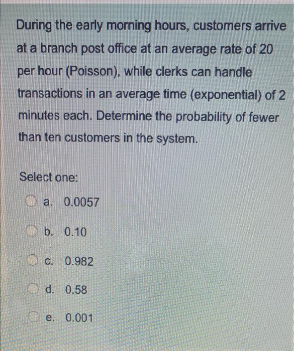 During the early morning hours, customers arrive