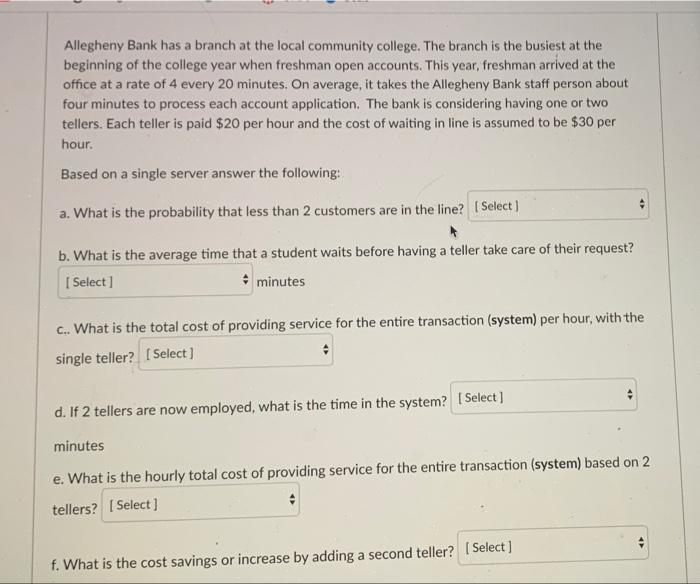 Allegheny Bank has a branch at the local