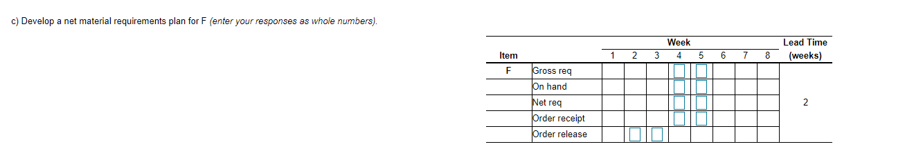 - More Info Lead Time 2 1 Item Stepper B D E F