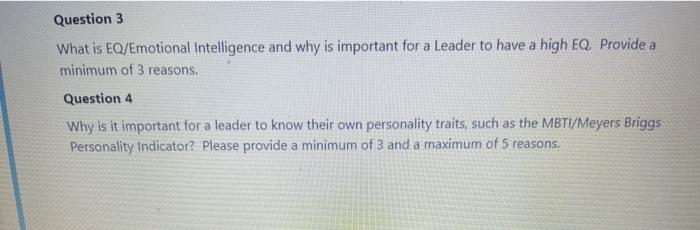 prospectives of leadership Question 3 What is
