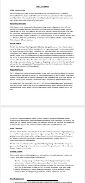 please provide answers Golden Glow Core