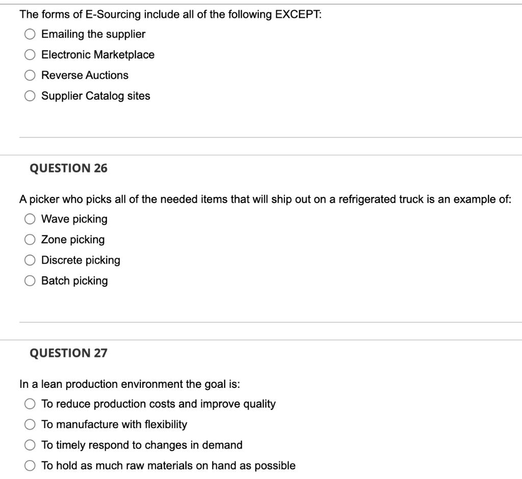 The forms of E-Sourcing include all of the