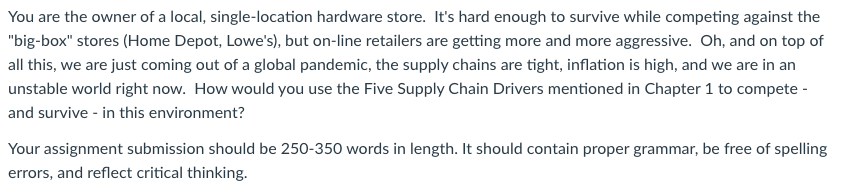 You are the owner of a local, single-location